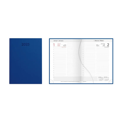 Idena Buchkalender Basic 2025 – DIN A5, FSC® Mix, blau