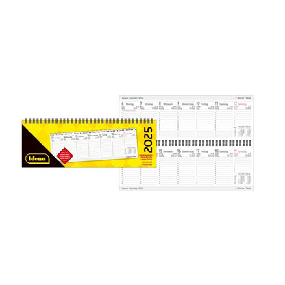 Idena Tischquerkalender 2025 – 29,8 x 10,5 cm, 1 Woche/1 Seite, FSC® Mix