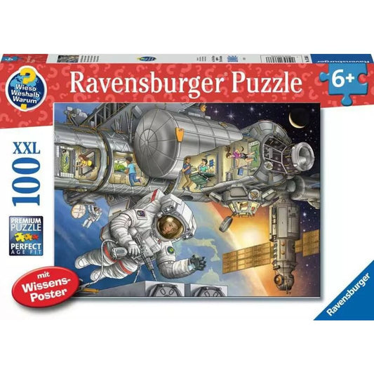 Ravensburger XXL Puzzle - Wieso? Weshalb? Warum? Auf der Weltraumstation, 100 Teile