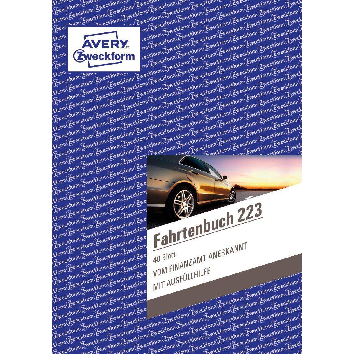 Avery Zweckform 223 Fahrtenbuch, für PKW, A5, 80 Seiten für 858 Fahrten