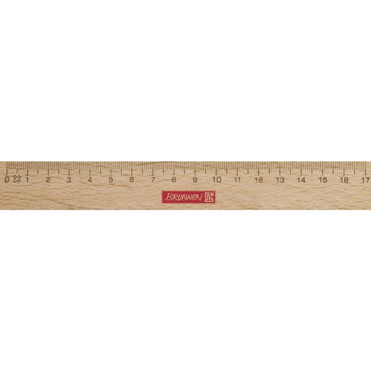 BRUNNEN Holz-Lineal, Buche, 17 cm