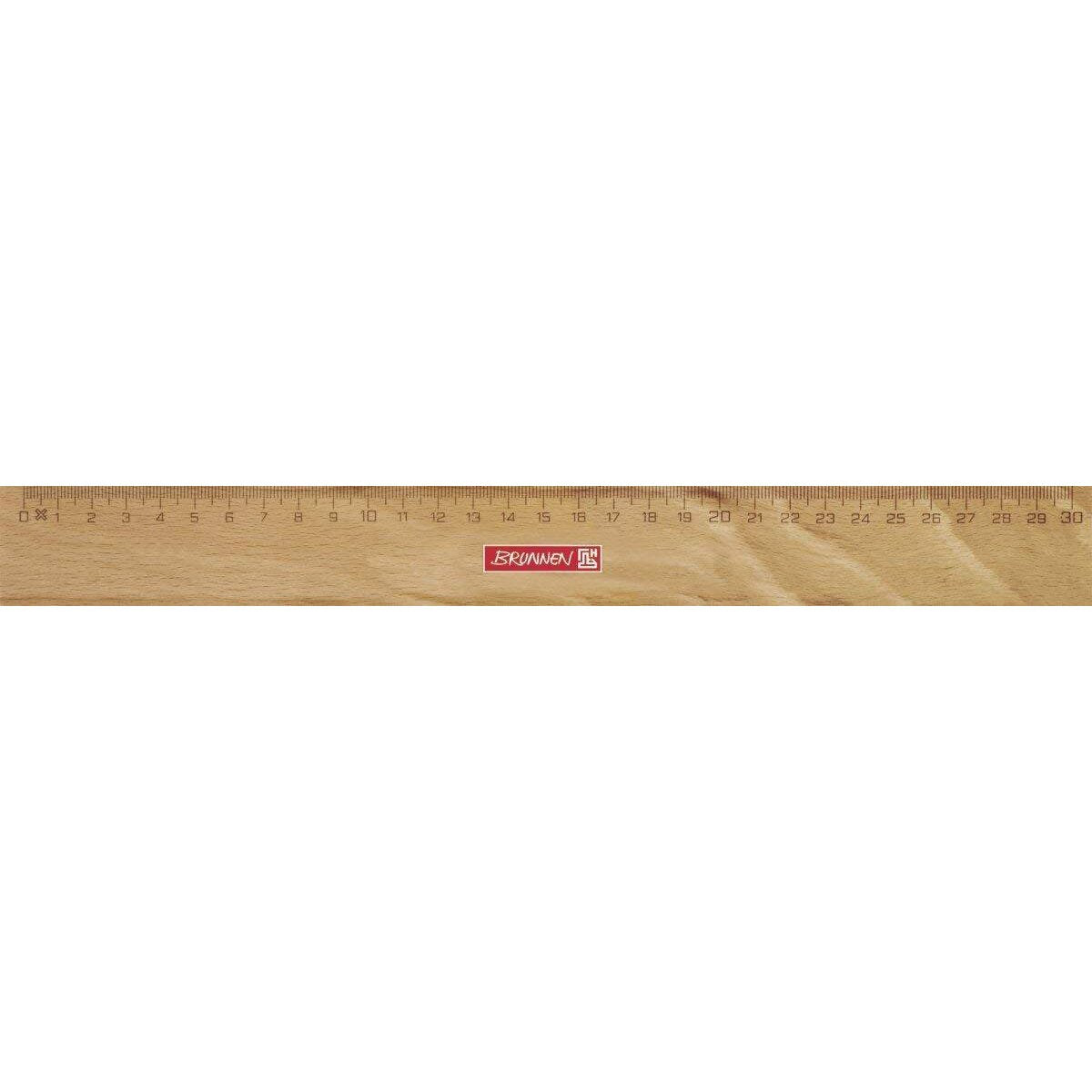 BRUNNEN Lineal 30 cm aus Holz