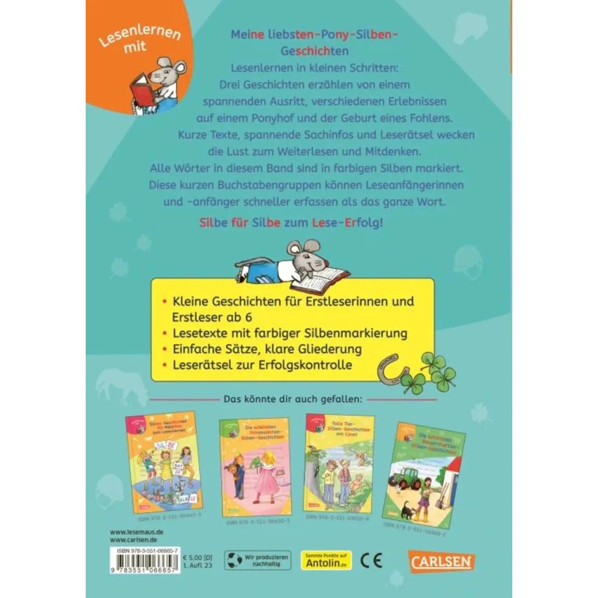 Carlsen Verlag LESEMAUS zum Lesenlernen Sammelbände: Meine liebsten Pony-Silben-Geschichten