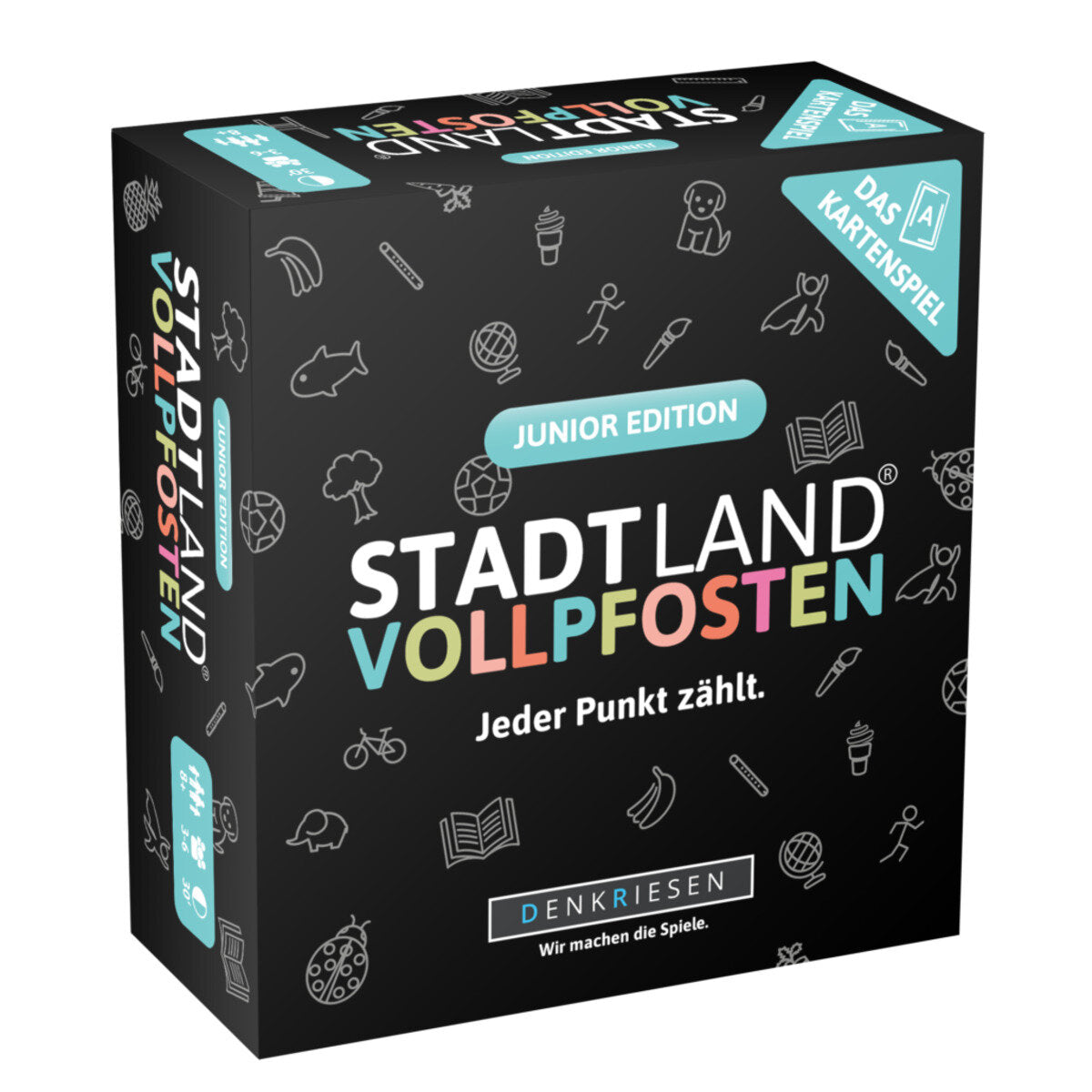 Denkriesen Stadt Land Vollpfosten® – Das Kartenspiel – Junior Edition