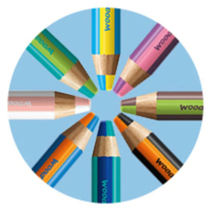 Duo Buntstift, Wasserfarbe & Wachsmalkreide - STABILO woody 3 in 1 duo - zweifarbige Mine - 5er Pack mit Spitzer - mit 5 Stiften und 10 verschiedenen Farben