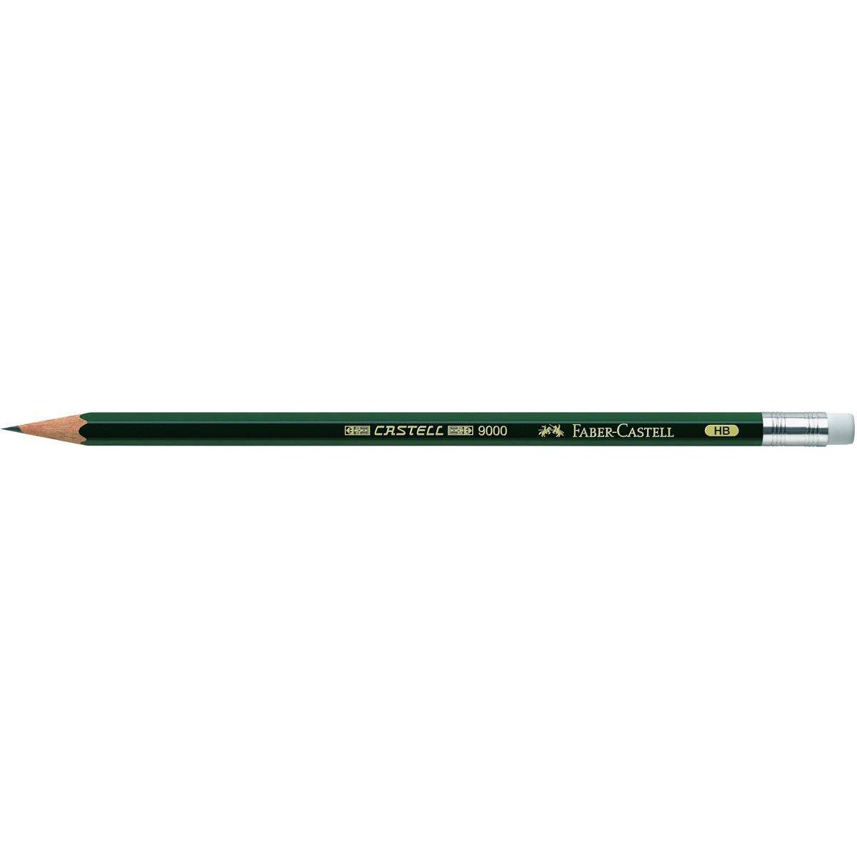 Faber-Castell Bleistift 9000 mit Gummitip, HB