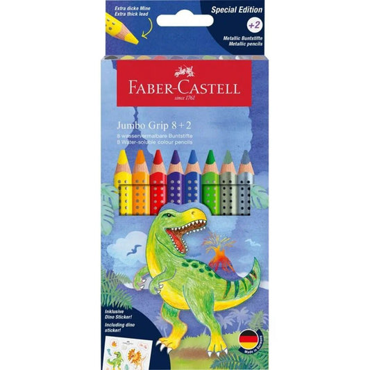 Faber-Castell Buntstift Jumbo Grip Dino 8+2 Kartonetui