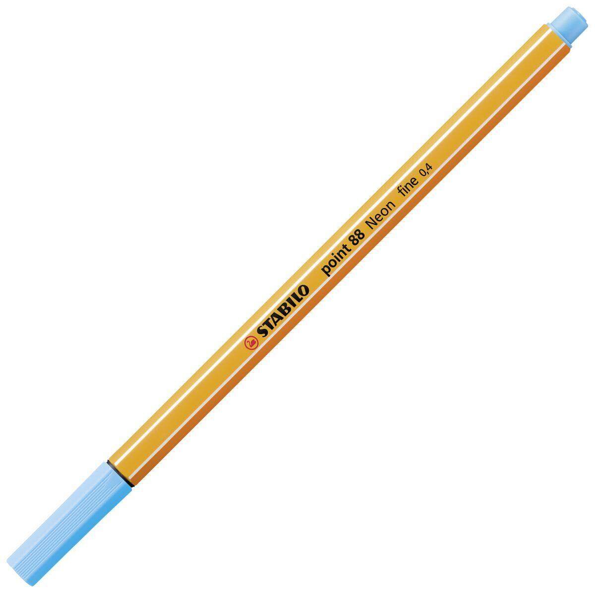 Fineliner - STABILO point 88 - Einzelstift - Neonfarbe, leuchtfarbenblau