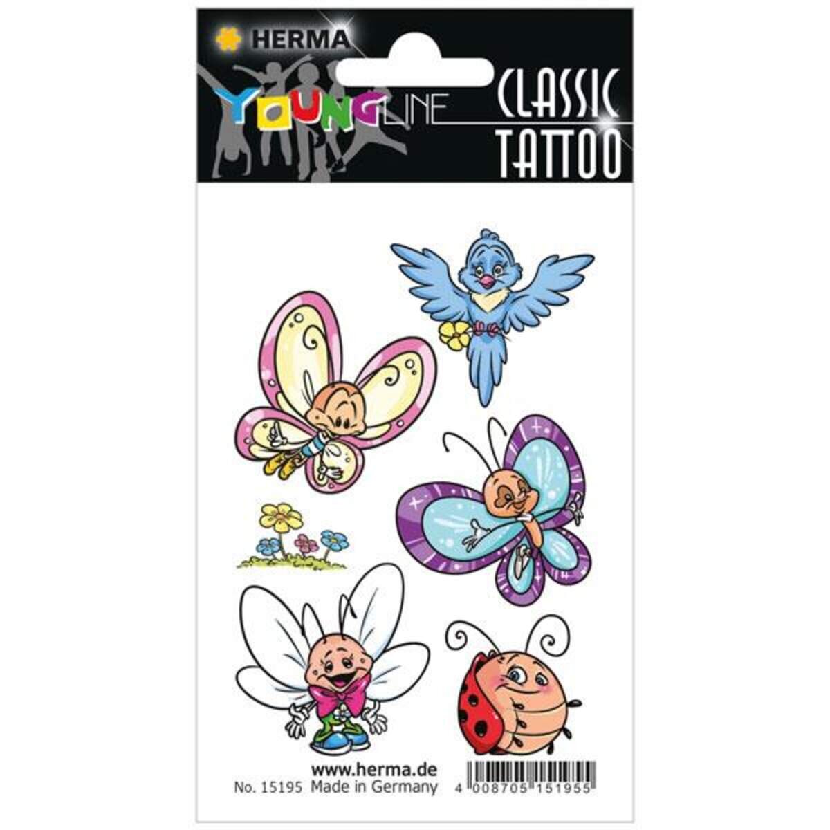 HERMA 15195 Classic Tattoo Colour - Schmetterling and Friends