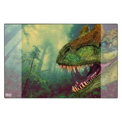 Idena Schreibtischunterlage mit zwei Einstecktaschen, Dinosaurier, FSC Mix, ca. 58,5 x 38,5 cm