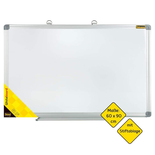 Idena Whiteboard Alu-Rahm 60x90cm mit Stiftablage