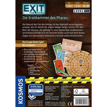 KOSMOS EXIT Das Spiel Die Grabkammer des Pharao, Kennerspiel des Jahres 2017