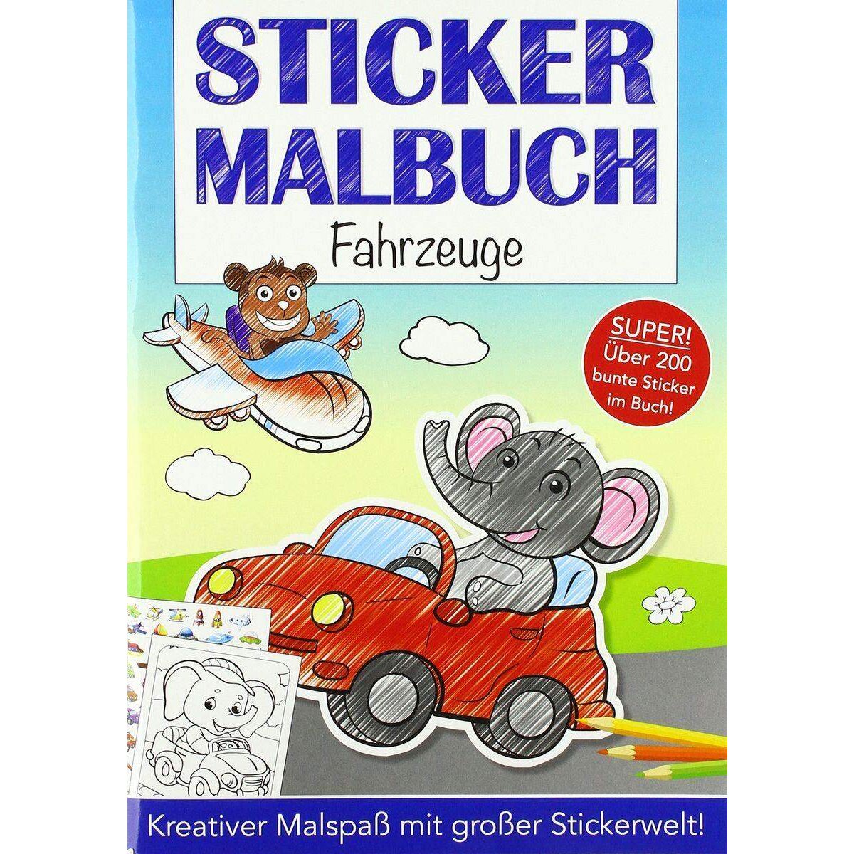 media Verlag Stickermalbuch: Fahrzeuge