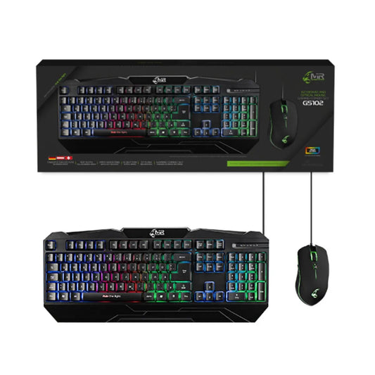 MediaRange 2-teiliges Gaming-Set, Tastatur und optische 6 Tasten Maus, schwarz