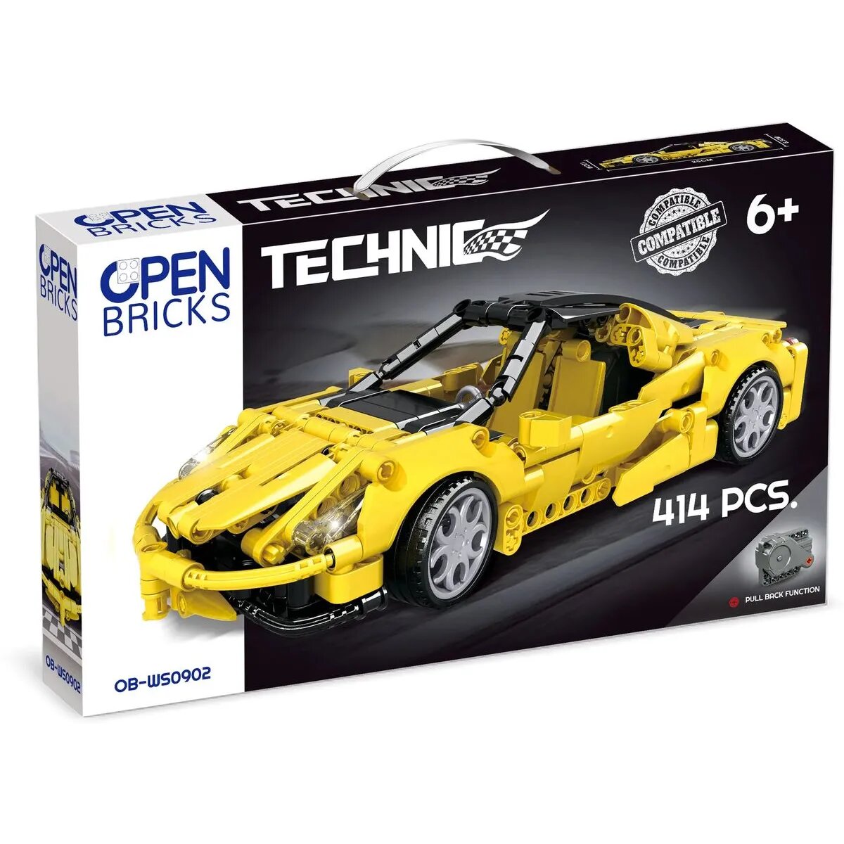 Open Bricks Technic - Sports Car Yellow