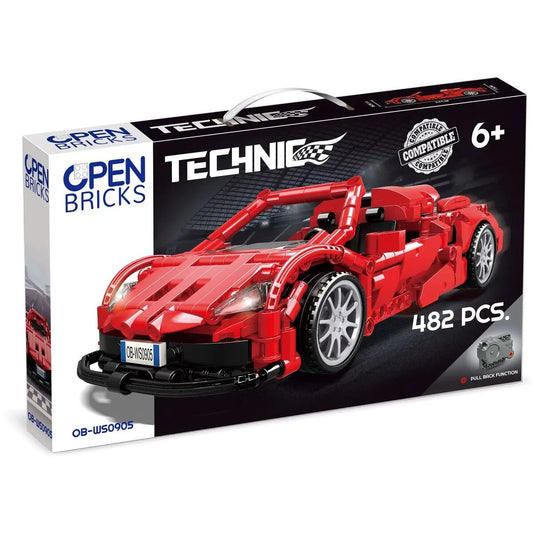 Open Bricks Technic - Sports Car Red