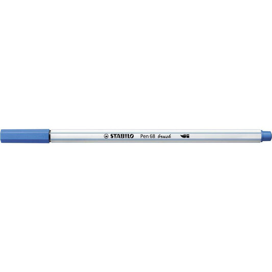 Premium-Filzstift mit Pinselspitze für variable Strichstärken - STABILO Pen 68 brush - Einzelstift - dunkelblau