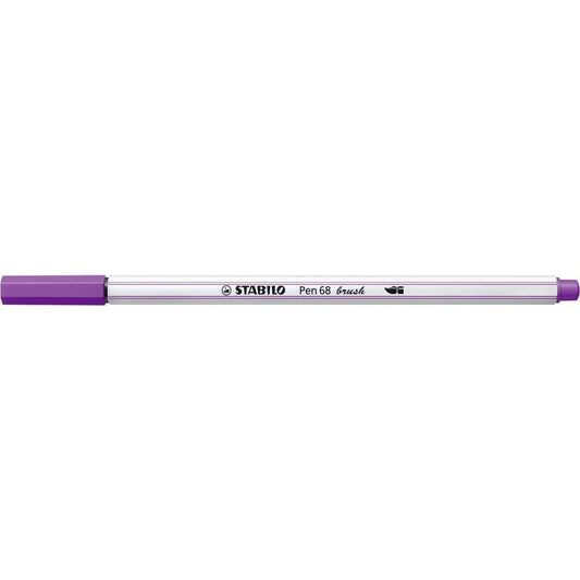 Premium-Filzstift mit Pinselspitze für variable Strichstärken - STABILO Pen 68 brush - Einzelstift - lila