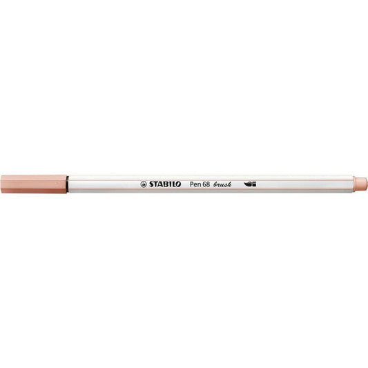 Premium-Filzstift mit Pinselspitze für variable Strichstärken - STABILO Pen 68 brush - Einzelstift - apricot