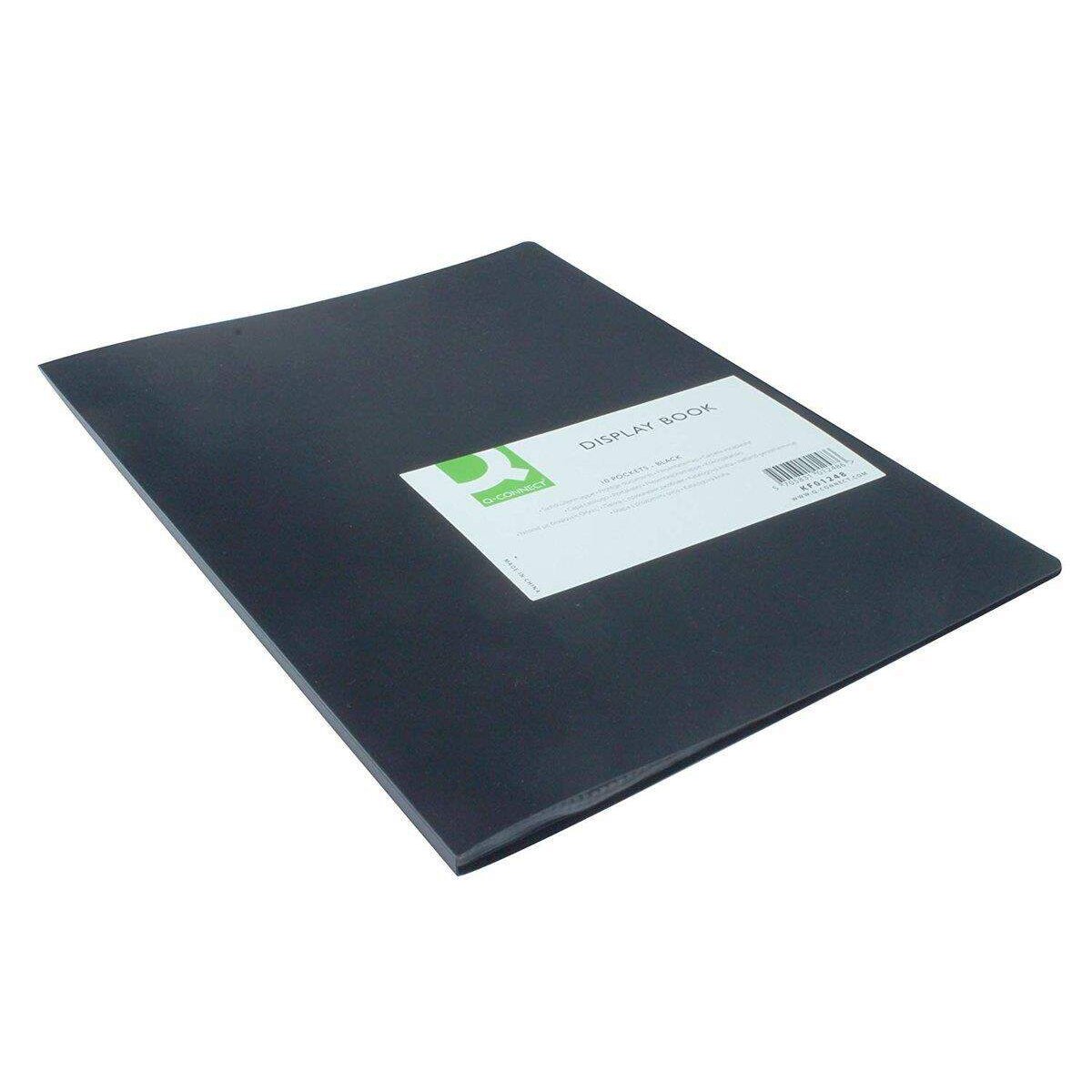 Q-Connect Sichtbuch - 10 Hüllen, Einband PP, 450 mym, schwarz