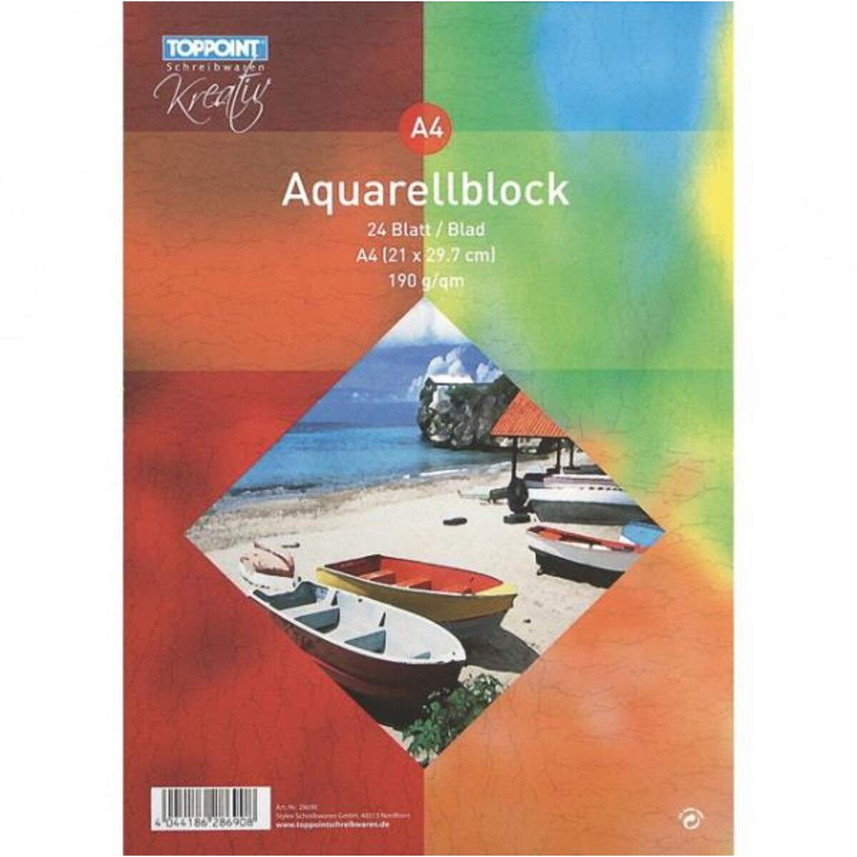Stylex Aquarellblock, A4, 24 Blatt