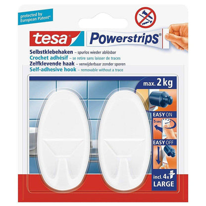 tesa Powerstrips Haken Large Oval,2 Stück